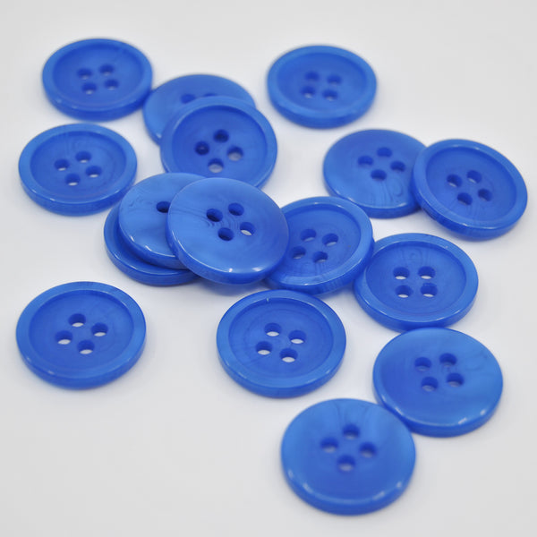 Button - Pop of Colour - Blue - 18mm